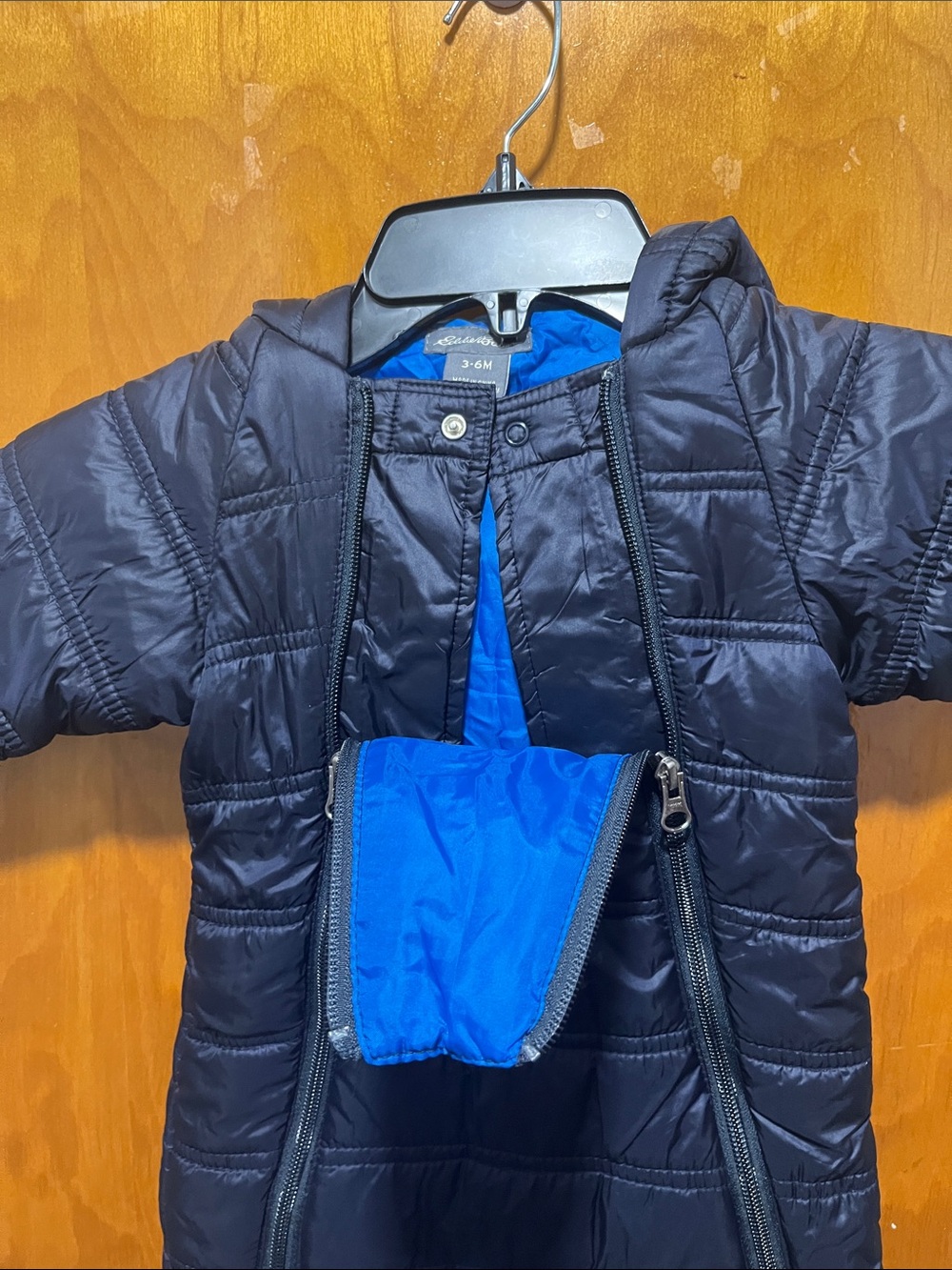 Eddie Bauer Navy Puffer Bunting Snowsuit - Picture 3 of 5